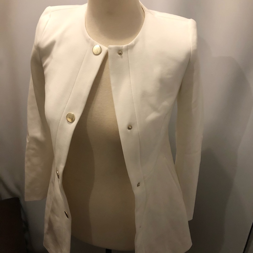 Zara white coat with Gold buttons with tags